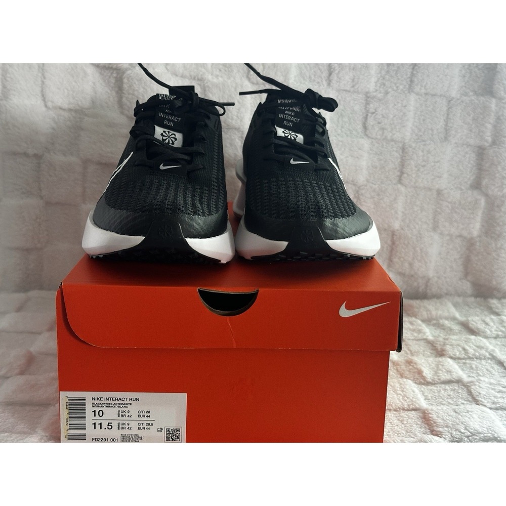 Nike Interact Run Men's Size 10 Black/White Anthracite FD2291-001